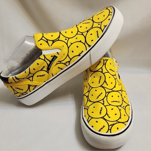 Airwalk Smiley Face Waride Yellow Black Slip-on Sneakers - Picture 3 of 6